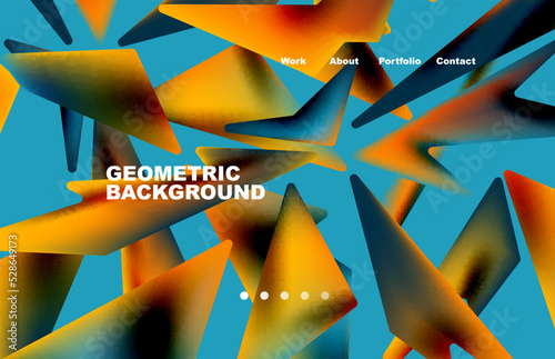 Broken pieces abstract background. Trendy background for your landing page design, concept of web page design for website and mobile website