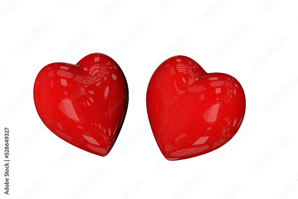 Fototapeta premium soft blurry red shiny glossy 2HEARTS ISOLATED LOVE RED VECTOR