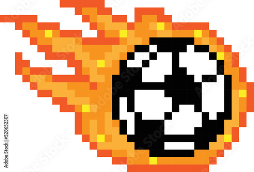 Soccer Ball or Football pixel art vector illustration.