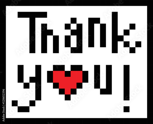 Thank you pixel art vector illustration. 