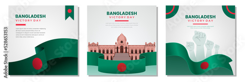 Set of Bangladesh victory day design template