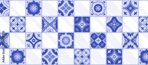 Traditional azulejos ceramic tiles pattern