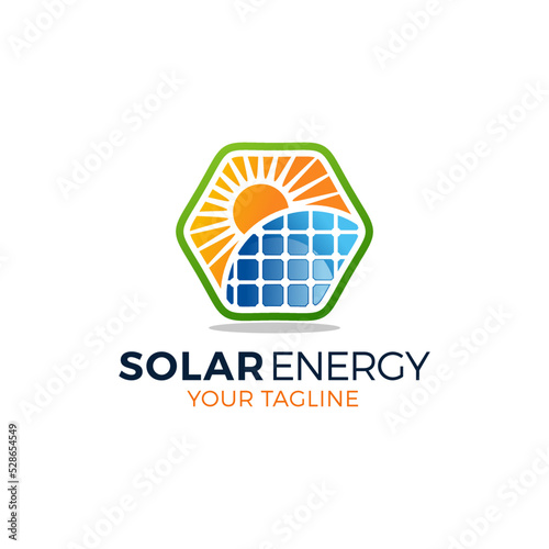 Solar energy logo designs vector, sun power logo