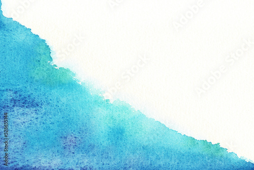 海の色のような水彩画のポストカード素材