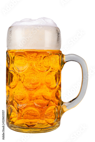 Maßkrug mit Bier auf dem Oktoberfest in München