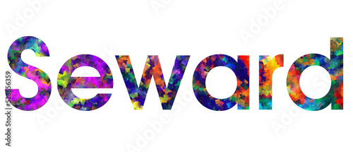 Seward text typography design colorful pattern