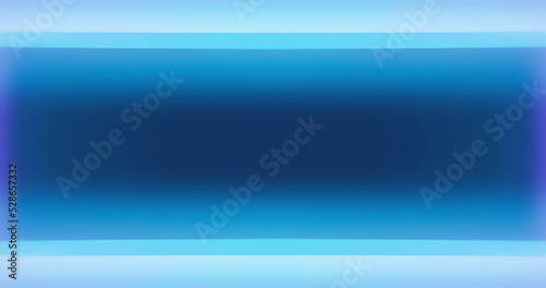 Neon light background. Fluorescent frame. Breaking news. Defocused blue color gradient radiance modern abstract copy space wallpaper for text.