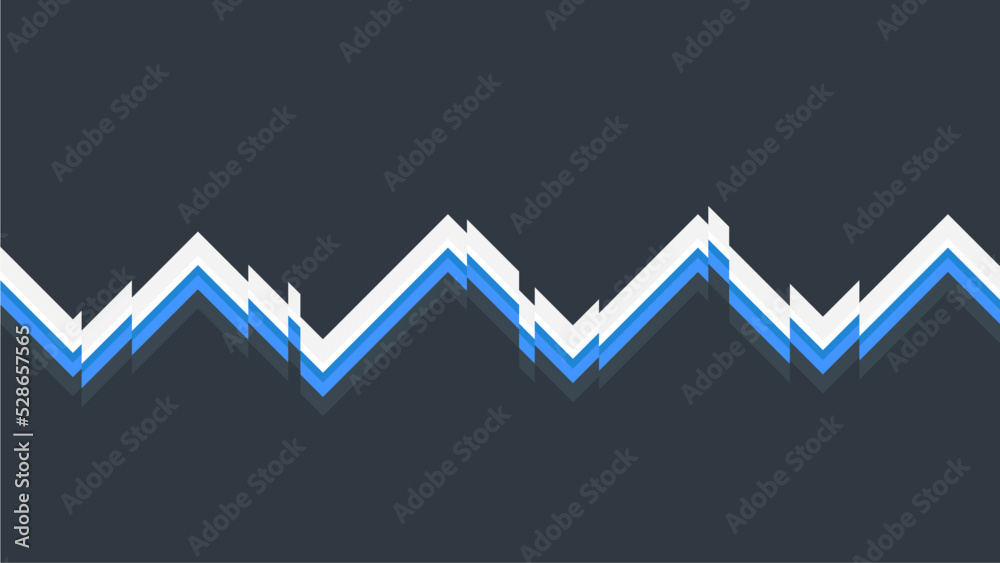 Simple White and Blue Zigzag Line on Dark Grey Background Simple White and Blue Zigzag Line on Dark Grey Background