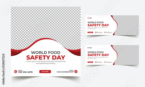 World food day, World food day celebrate social media post template, Food instagram post template
Flat design world food day facebook cover,