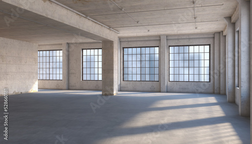 3d render - empty open plan office