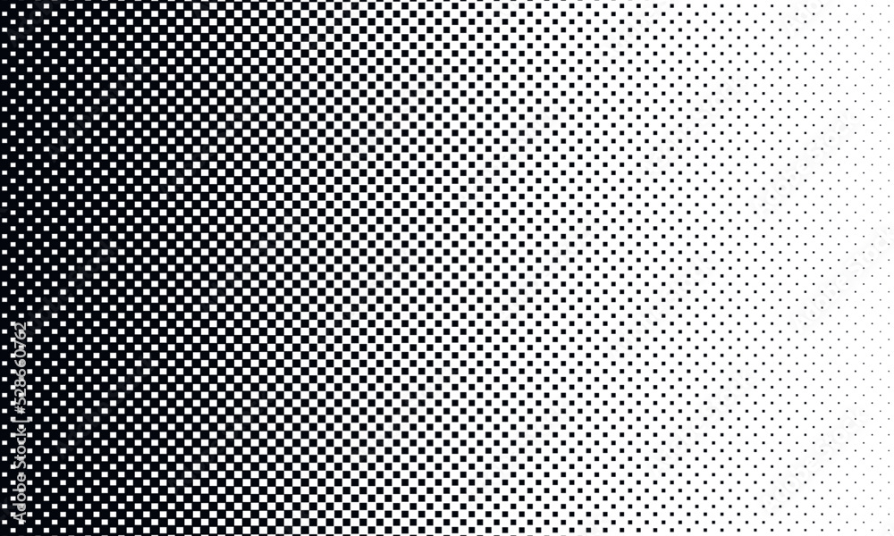 Halftone square dots. Checkered halftone pattern. Abstract squares background.