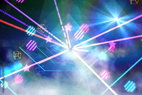 Digitally generated laser lights background