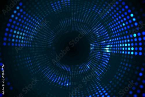 Futuristic dotted blue and black background