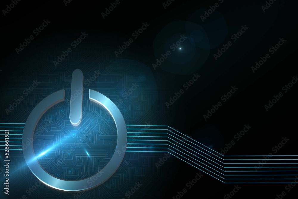 Shiny turn off button on black background Stock Illustration | Adobe Stock