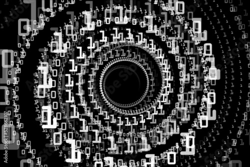 Shiny spiral of binary code