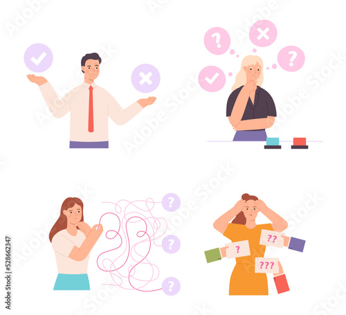 Make decision concept, right and wrong solution