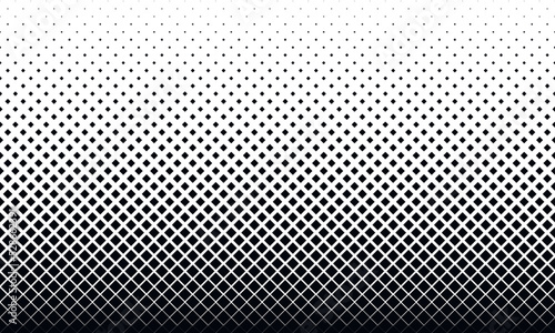 Halftone square dots. Checkered halftone pattern. Abstract rhombus background.