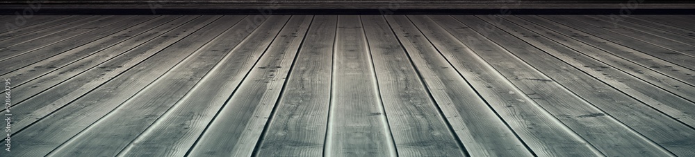 View of green and brown wooden planks View of green and brown wooden planks