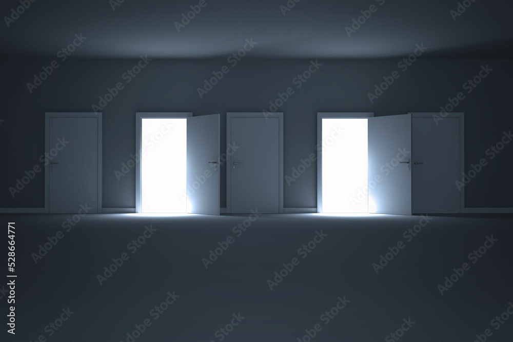 Fototapeta premium Doors opening revealing light