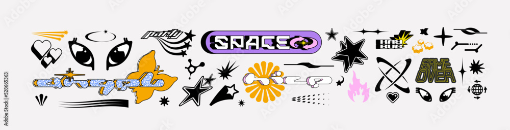 Obraz premium Vector Graphic Assets Set. Bold modern Shapes.