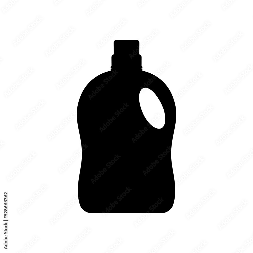 Obraz premium cleaning bottle, detergent, fabric softener black vector 