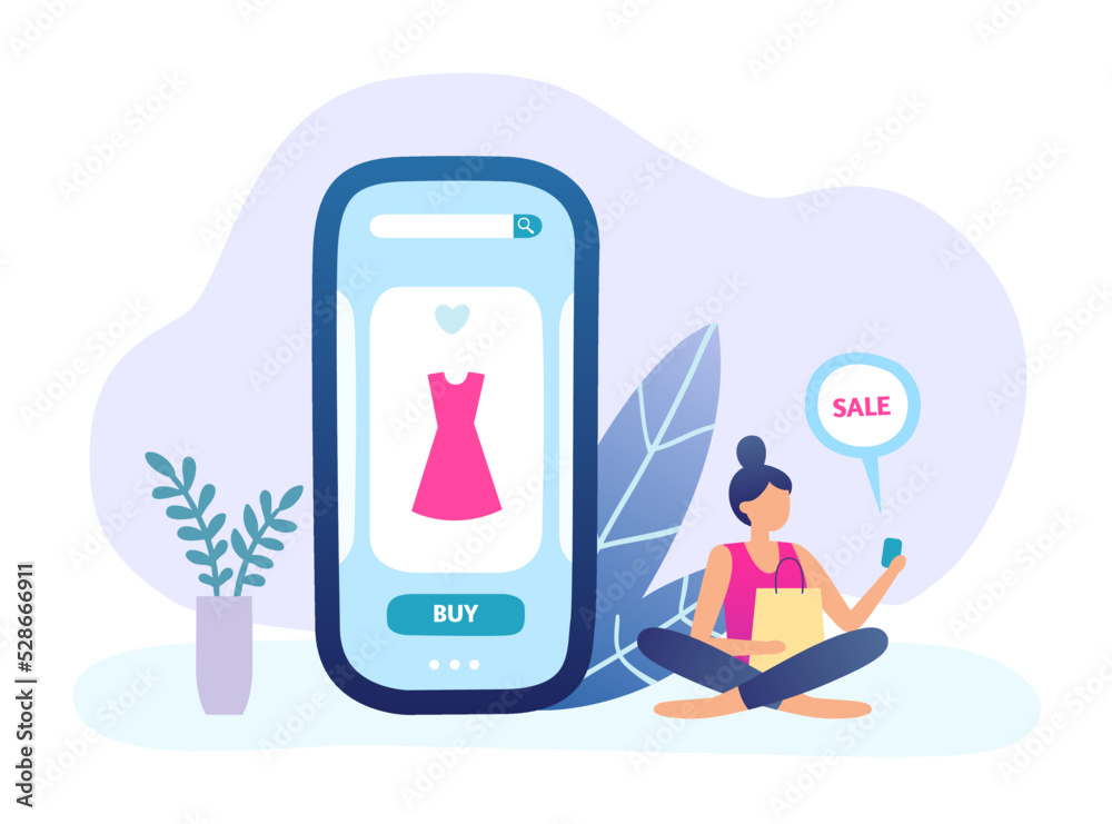 People buying in online shop with smartphone People buying in online shop with smartphone