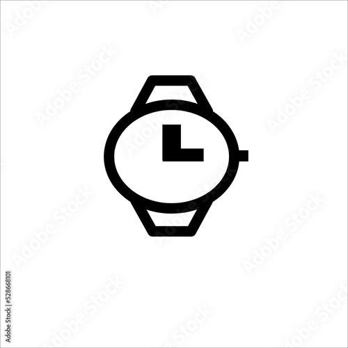 wristwatch icon illustration in black outline
