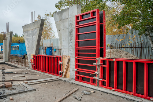 Wall formwork in residential construction.