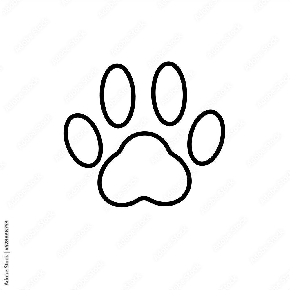 dog paw icon and white background dog paw icon and white background