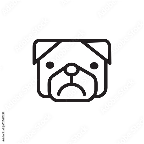 cute dog head icon illustration
