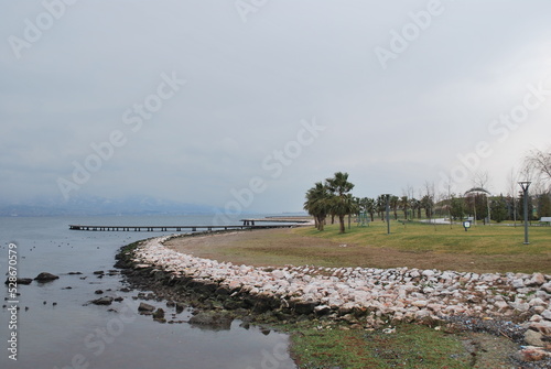 Izmit, Kocaeli, Turkey, Boardwalk in seka park. Beautiful natural park on seacoast.