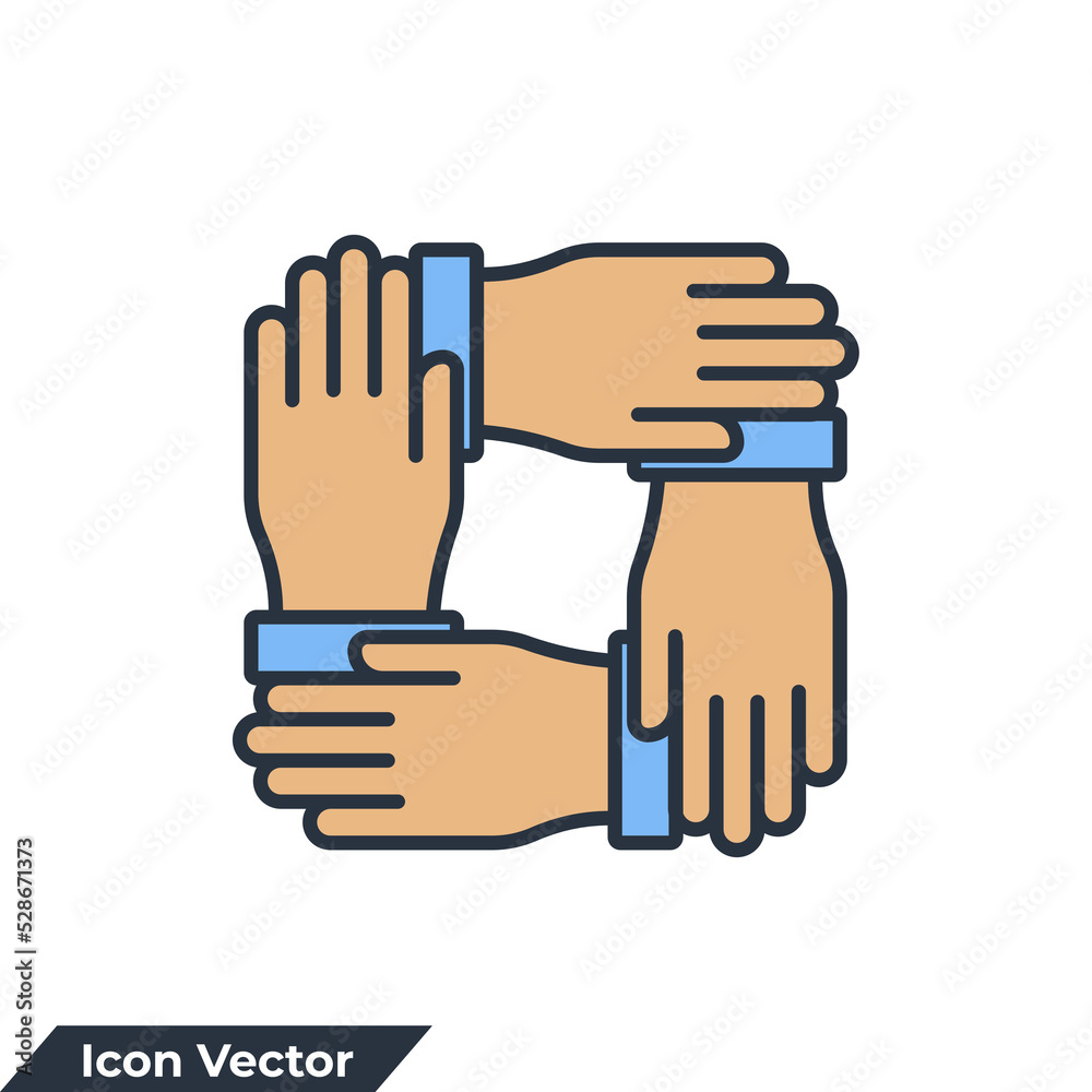 Obraz premium Team work icon logo vector illustration. cooperation symbol template for graphic and web design collection