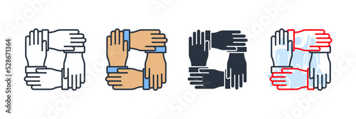 Team work icon logo vector illustration. cooperation symbol template for graphic and web design collection