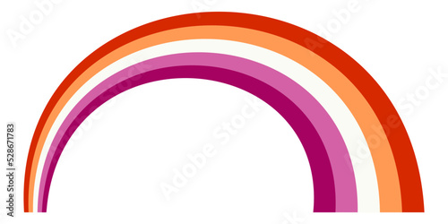 Lesbian Pride Wavy Flag Human rights LGBTQ  symbol Isolated vector illustration on white background