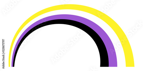 Nonbinary Pride Wavy Flag Human rights LGBTQ+ symbol Isolated vector illustration on white background