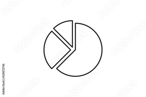 Round graphic fraction circle shape vector element. Geometric diagram division section icon.