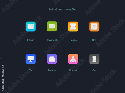 Soft Glass Icons Set #8