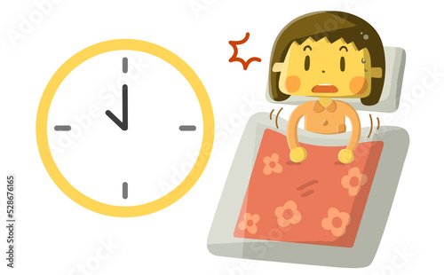 寝坊して慌てる女の子
