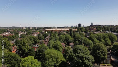 Rising aerial establishing view of Wolverhampton photo