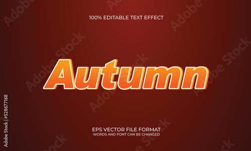 Autumn 3d editable text effect style with background, Text Effect Style Autumn 3d, Text effect vector