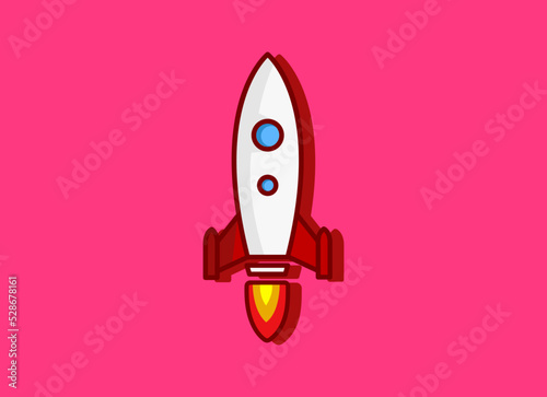Rocket Vector Illustration template. Can be used as booster application logo