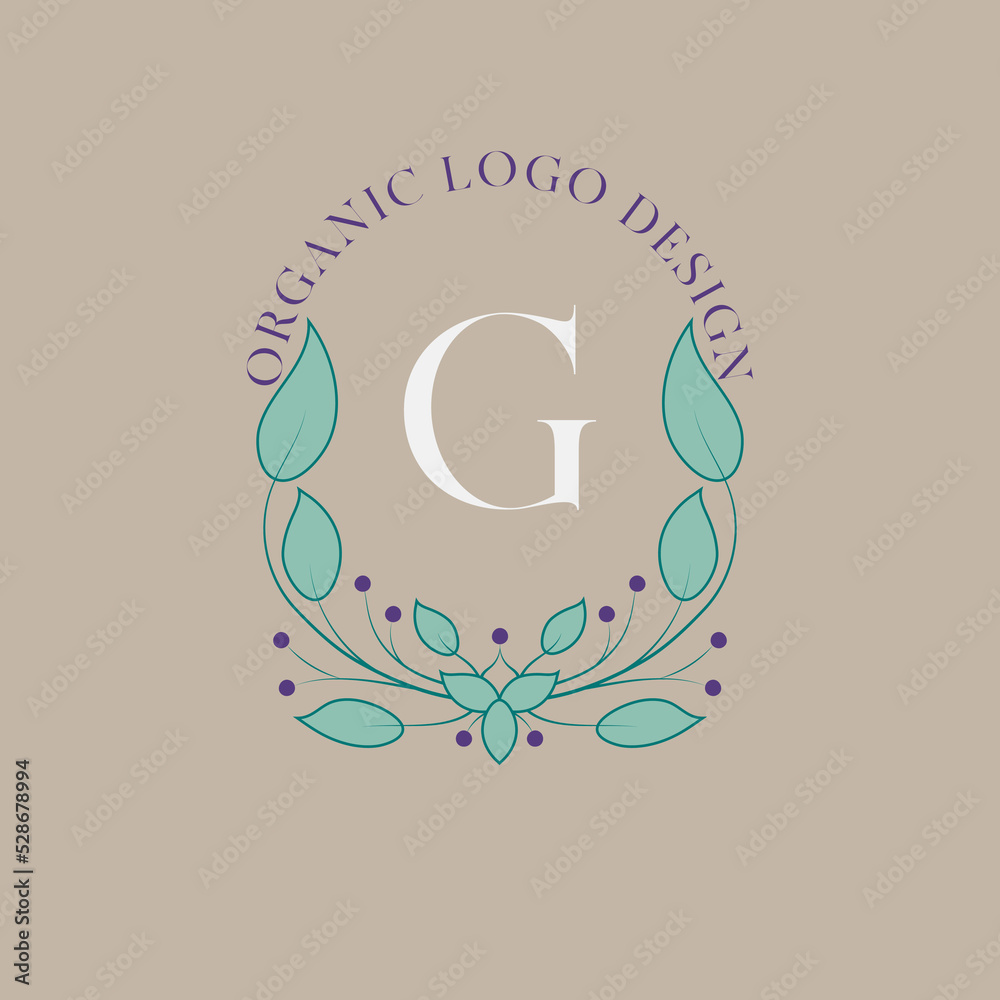 Organic Letter G Floral Fashion and Beauty Logo. Organic Letter G Floral Fashion and Beauty Logo.