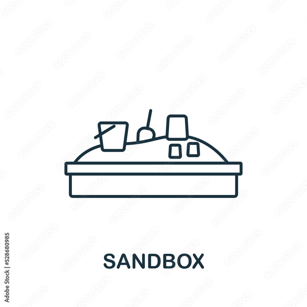 Sandbox icon. Monochrome simple Baby icon for templates, web design and infographics Sandbox icon. Monochrome simple Baby icon for templates, web design and infographics