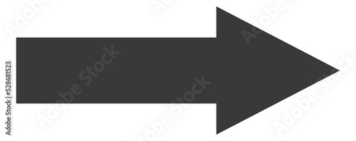 Right arrow. Forward motion. Simple black direction pointer