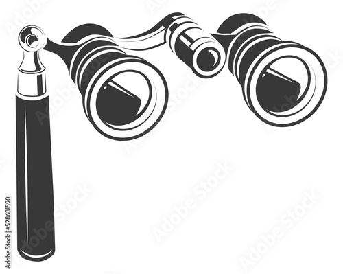 Obraz na plátne Vintage opera glasses. Theatrical binoculars in pen ink style