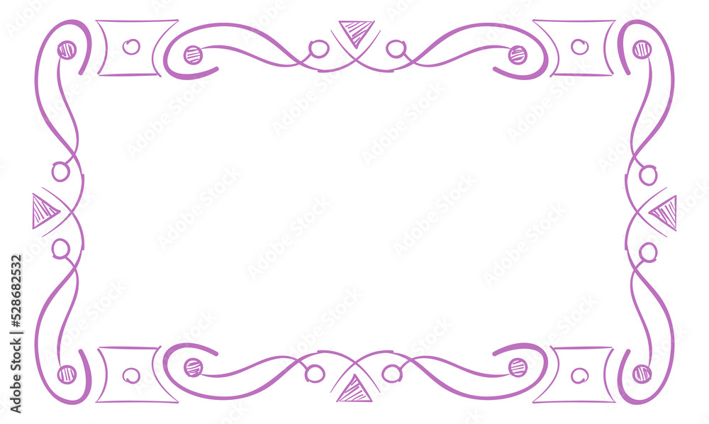 Decorative frame. Ornate blank border with corner ornament