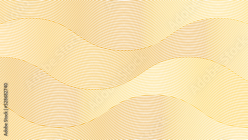 Abstract luxury light brown background with golden wavy line texture