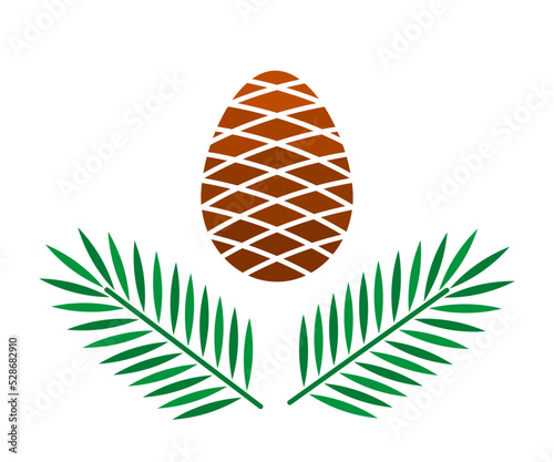 Spruce tree cone and branches symbol.