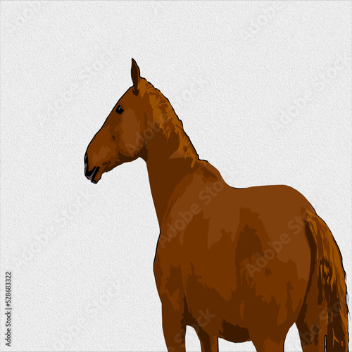 Horse portrait, horse vector art, portrait artwork, horse on the farm, horse illustration, cartoon artwork, animal portrait, nature art, brown horse, vector artwork, horse painting, animal painting