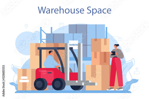 Logistic and delivery service. Idea of transportation and distribution,